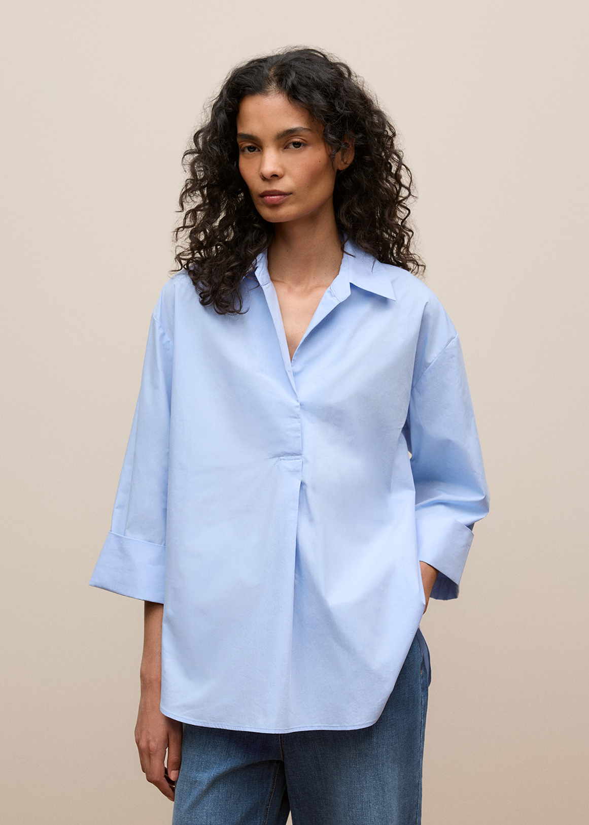 Yarn Dyed Cotton Poplin Half Sleeve Shirt