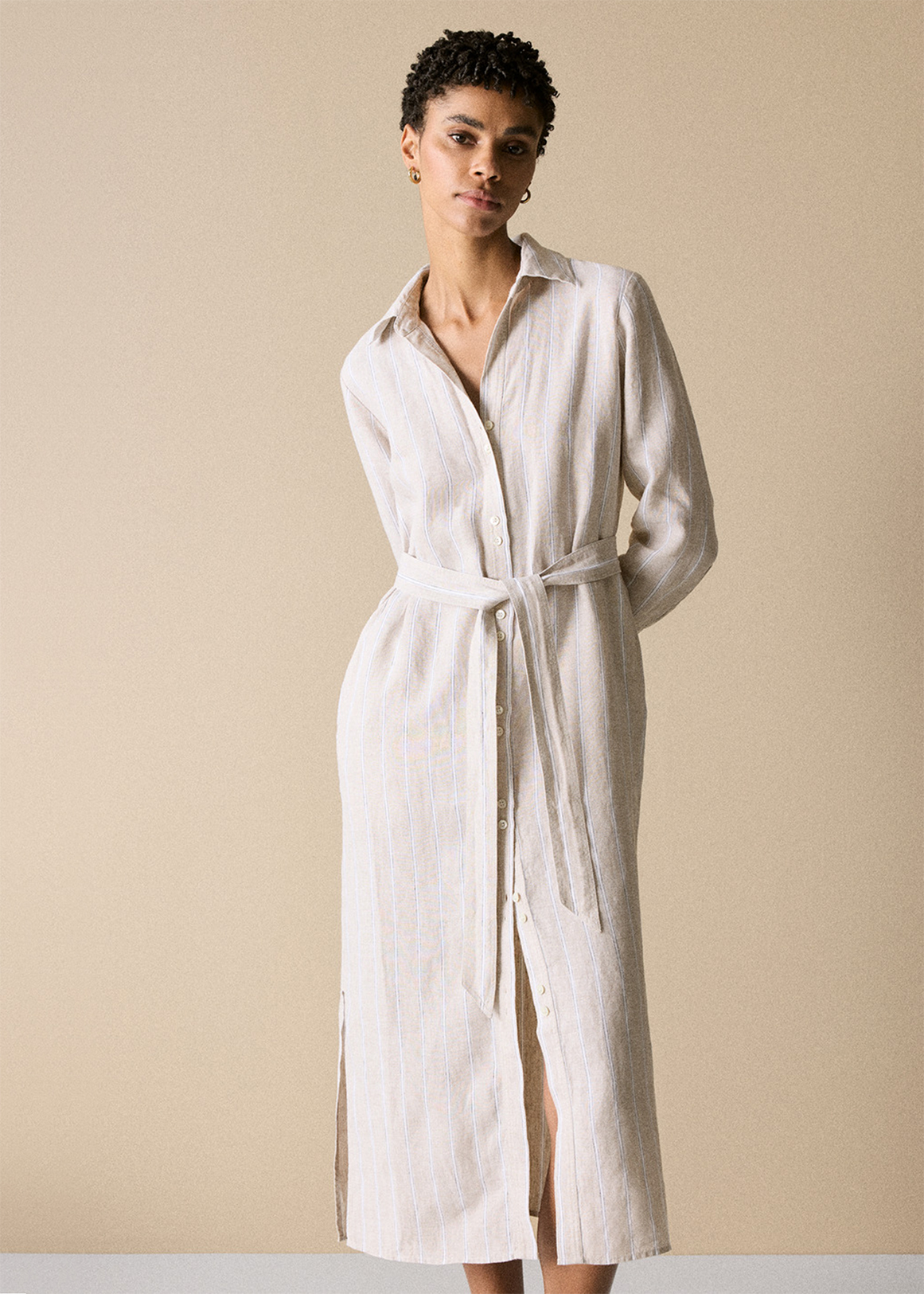 Yarn Dyed Linen Stripe Shirt Dress | Woolworths.co.za