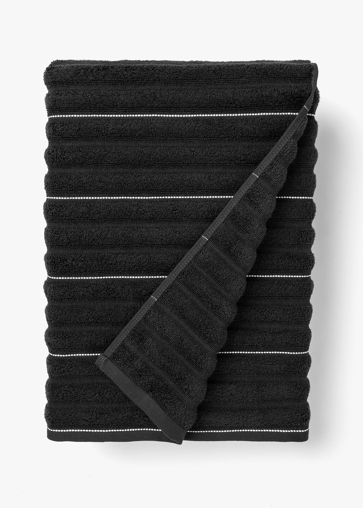 Zero Twist Stitched Stripe Textured Cotton Bath Towel with Anti-bacterial Finish