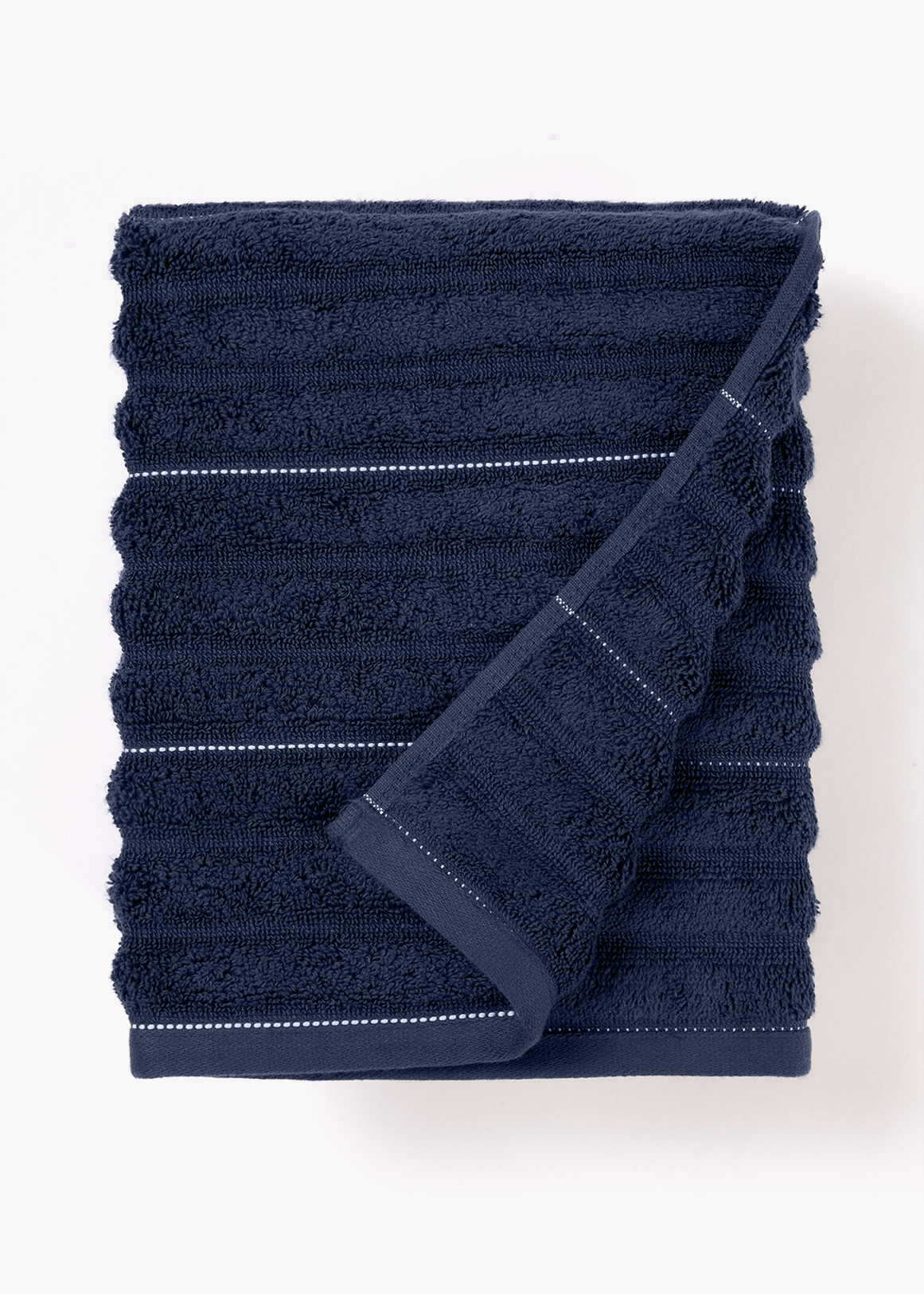 Zero Twist Stitched Stripe Textured Cotton Hand Towel Anti-bacterial Finish