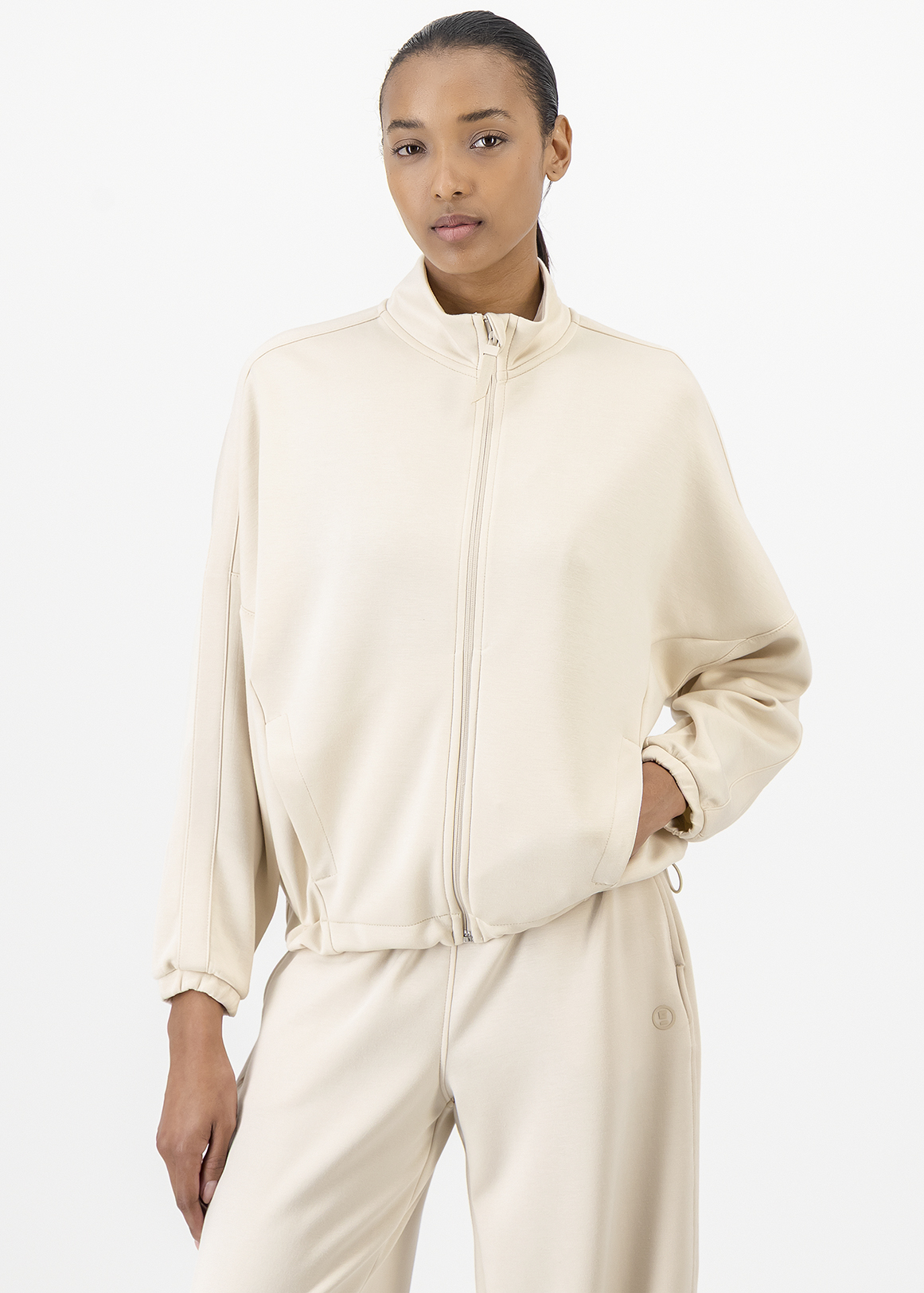 Zip-up Modal Blend Scuba Sweatshirt
