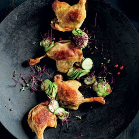 Easy Confit duck with Asian cucumber slaw