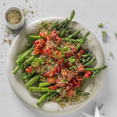 Asparagus with Romesco garnish