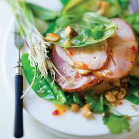 Beech-smoked gammon with Asian salad 