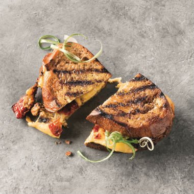 Braai broodjies with emmental tomato and a basil pesto mayonnaise