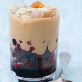 Chocolate brownie and mixed berry trifle 