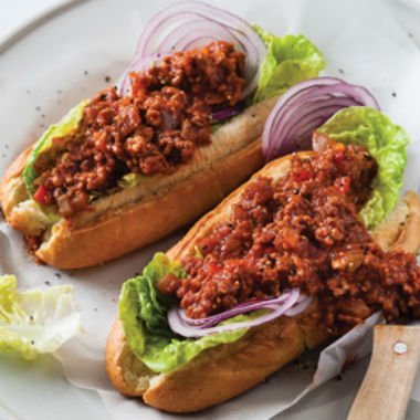 Sloppy joes on crusty French rolls 