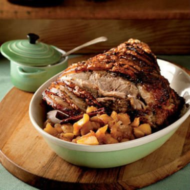 Slow roasted pork with spiced apple relish