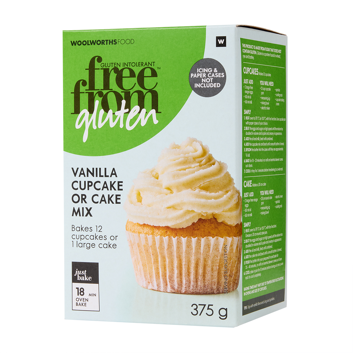 free from gluten™ Vanilla Cupcake or Cake Mix 375 g